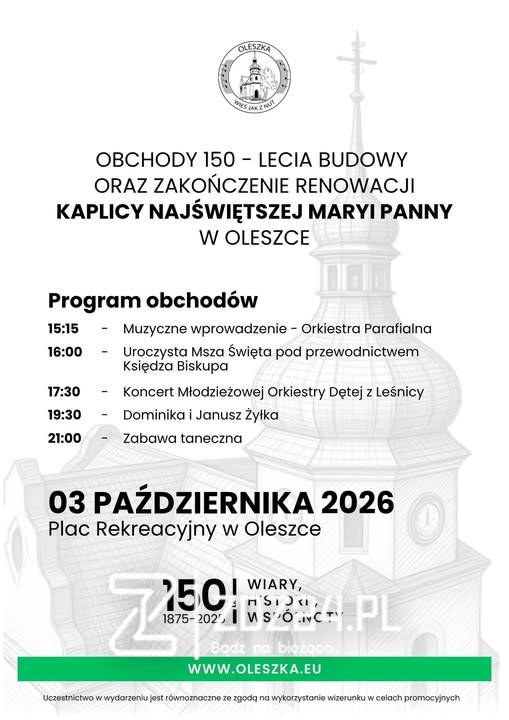 news 2026 10 150 lat kapliczki